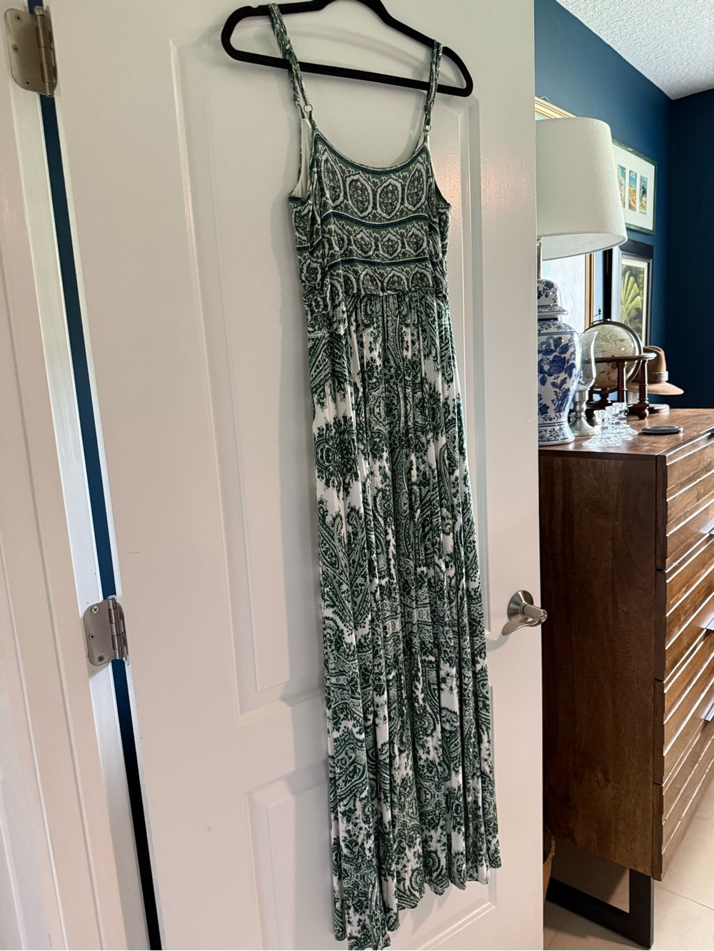 Moulinette Soeurs Anthropologie Green Paisley Maxi Dress Size M - Picture 7 of 12